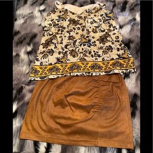 FREE PEOPLE RUNCHED MINI SKIRT